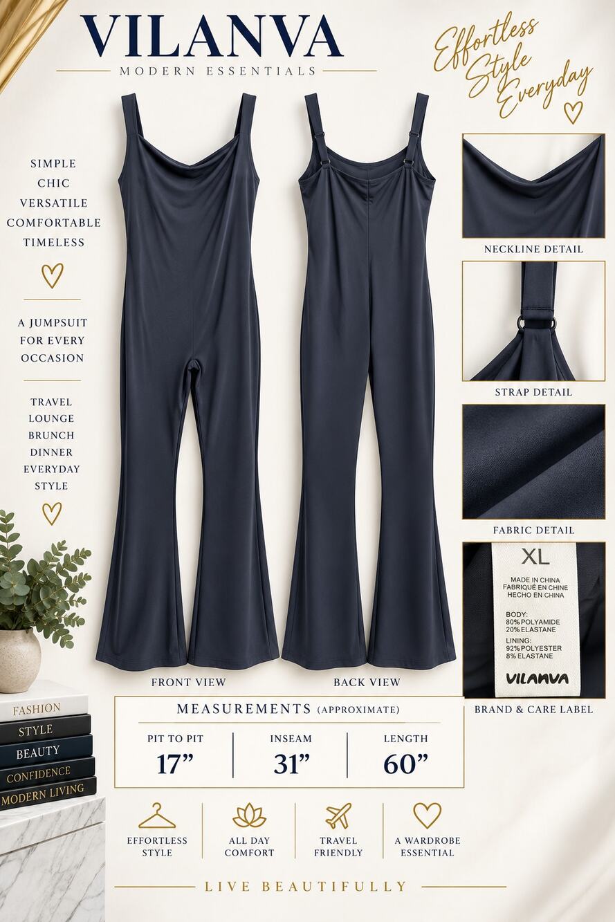 Vilanva Flared Leg Jumpsuit*Very flattering!  XL